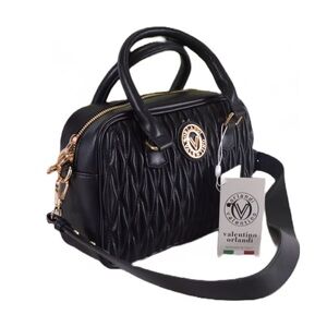 Valentino Orlandi Black‎ Quilted Leather Crossbody Camera Bag